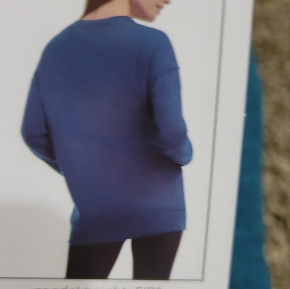 Danskin Crewneck Sweatshirt in Teak Teal Heather - Picture 5 of 11